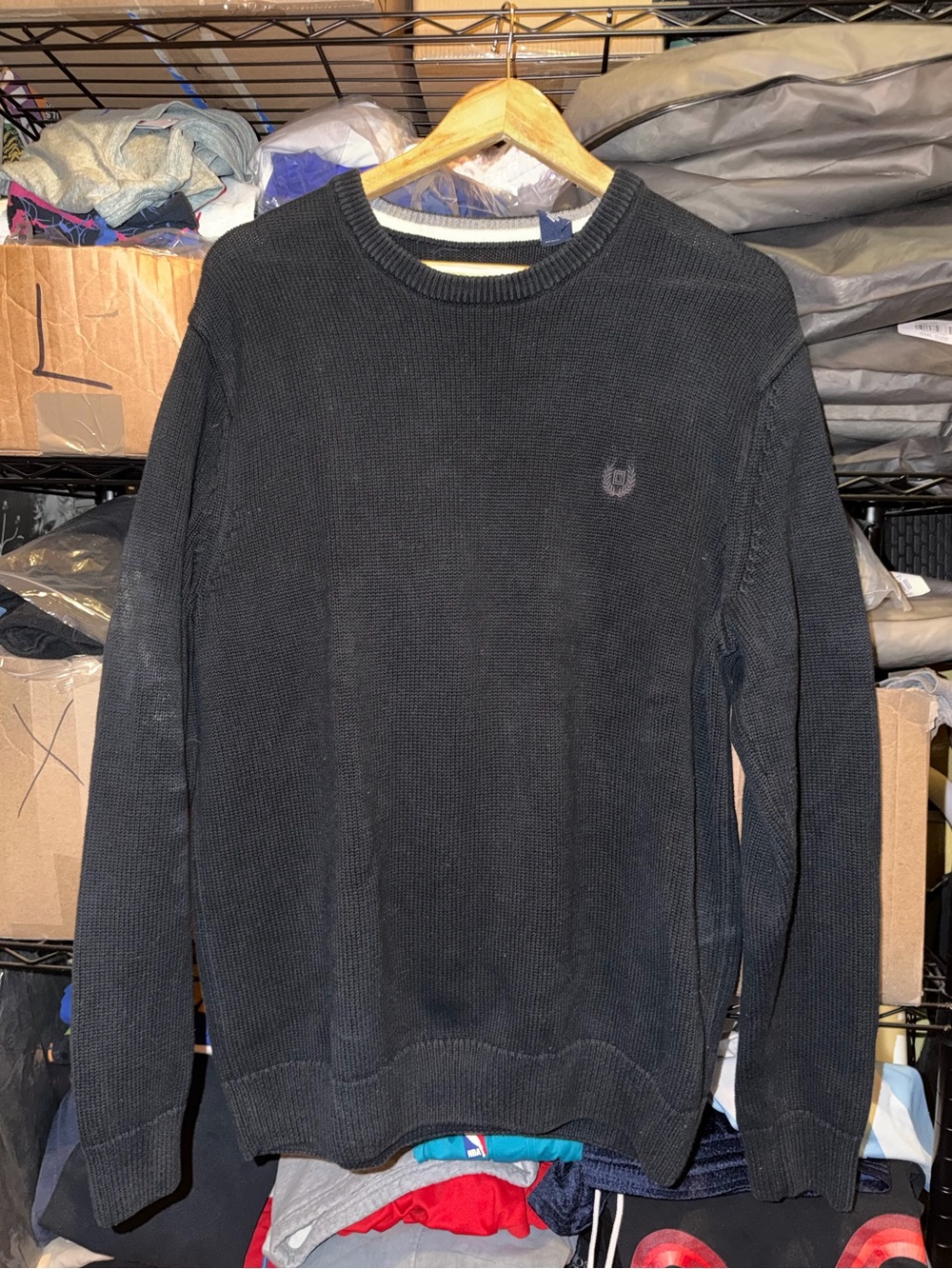 Chaps Ralph Lauren Black Crewneck Knit Sweater Size Men’s Large